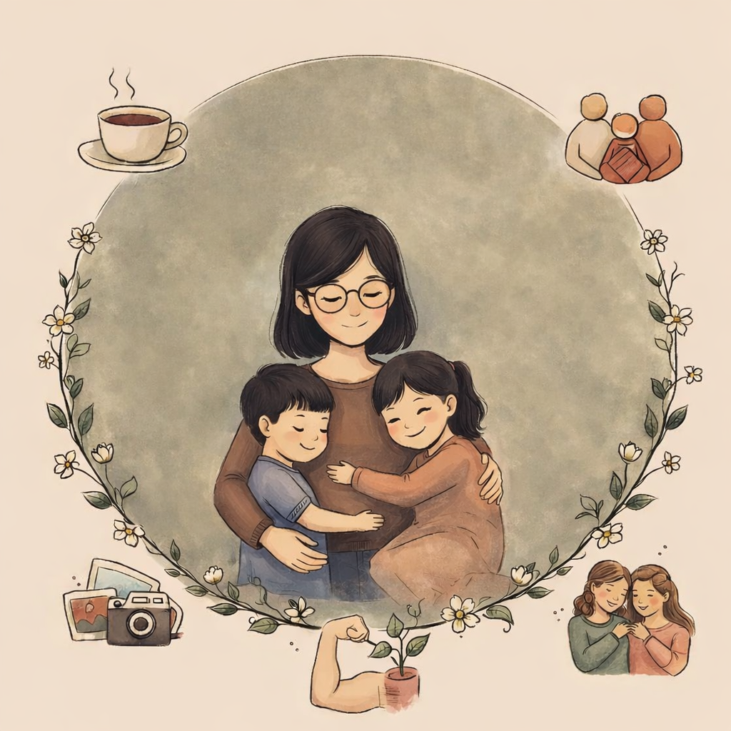 عائلة، أصدقاء، ذكريات حنونة مع شريكِ الحياة، وقهوة..&nbsp;